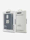 DKNY PU Leather Stack Logo Wrist Strap iPhone 16 Pro Black Etui za telefon