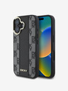 DKNY PU Leather Checkered Pattern Magsafe iPhone 16 Black Etui za telefon