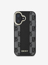 DKNY PU Leather Checkered Pattern Magsafe iPhone 16 Black Etui za telefon