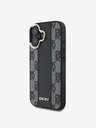 DKNY PU Leather Checkered Pattern Magsafe iPhone 16 Black Etui za telefon