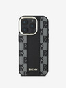 DKNY PU Leather Checkered Pattern Magsafe iPhone 16 Pro Max Black Etui za telefon