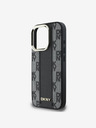 DKNY PU Leather Checkered Pattern Magsafe iPhone 16 Pro Max Black Etui za telefon