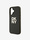 DKNY PU Leather Stack Logo Wrist Strap iPhone 16 Green Etui za telefon