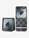 DKNY PU Leather Checkered Pattern and Stripe Samsung Galaxy Z Flip 6 Black Etui za telefon