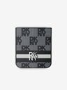 DKNY PU Leather Checkered Pattern and Stripe Samsung Galaxy Z Flip 6 Black Etui za telefon