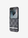 DKNY PU Leather Checkered Pattern and Stripe Samsung Galaxy Z Flip 6 Black Etui za telefon