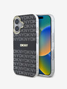 DKNY Repeat Pattern Tonal Stripe Magsafe iPhone 16 Black Etui za telefon