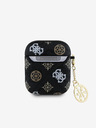 Guess PU 4G Peony Charm Pouzdro pro AirPods 1/2 Black Etui