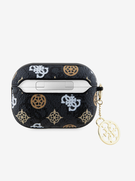 Guess PU 4G Peony Charm Pouzdro pro AirPods Pro 2 Black Etui