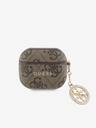 Guess 4G Script PC/PU Charm Pouzdro pro AirPods 3 Brown Etui