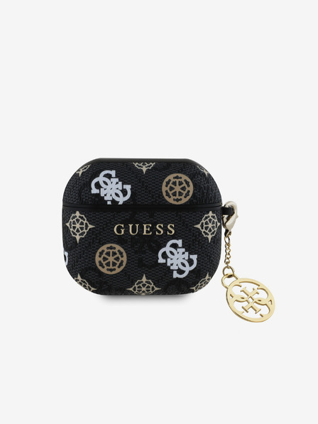 Guess PU 4G Peony Charm Pouzdro pro AirPods 3 Black Etui