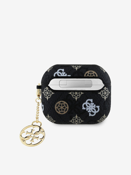 Guess PU 4G Peony Charm Pouzdro pro AirPods 3 Black Etui