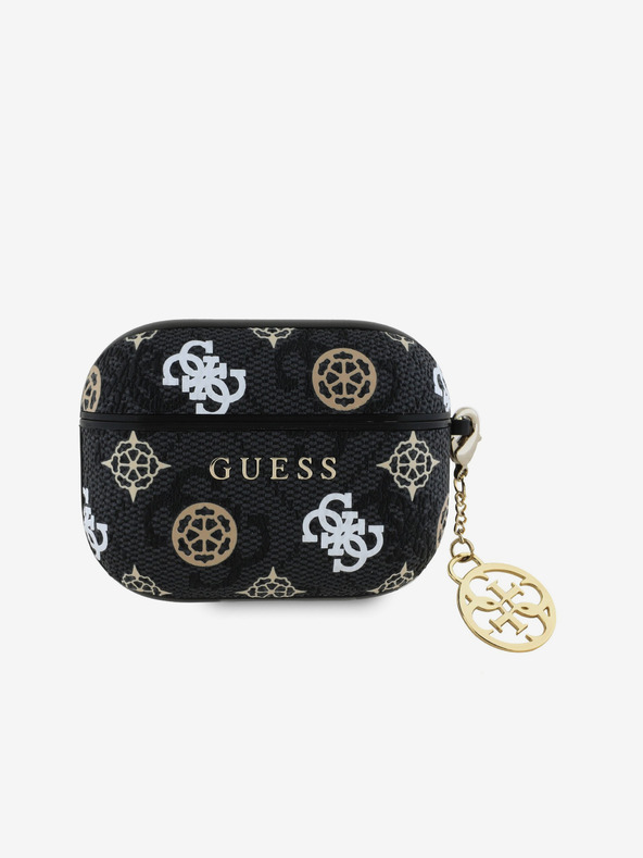 Guess PU 4G Peony Charm Pouzdro pro AirPods Pro Black Etui