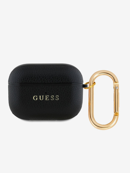 Guess PU Grained Classic Logo Pouzdro pro AirPods Pro Black Etui