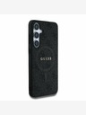 Guess PU Leather 4G Colored Ring MagSafe Zadní Kryt pro Samsung Galaxy S25+ Black Etui za telefon