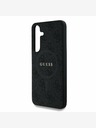 Guess PU Leather 4G Colored Ring MagSafe Zadní Kryt pro Samsung Galaxy S25+ Black Etui za telefon