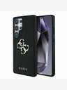 Guess PU Grained 4G Metal Logo Zadní Kryt pro Samsung Galaxy S25 Ultra Black Etui za telefon