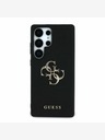 Guess PU Grained 4G Metal Logo Zadní Kryt pro Samsung Galaxy S25 Ultra Black Etui za telefon