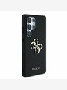 Guess PU Grained 4G Metal Logo Zadní Kryt pro Samsung Galaxy S25 Ultra Black Etui za telefon