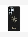 Guess PU Fixed Glitter 4G Metal Logo Zadní Kryt pro Samsung Galaxy S25 Ultra Black Etui za telefon