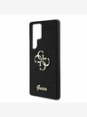 Guess PU Fixed Glitter 4G Metal Logo Zadní Kryt pro Samsung Galaxy S25 Ultra Black Etui za telefon