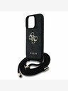 Guess PU 4G Metal Logo Crossbody Popruh Zadní Kryt pro iPhone 15 Pro Black Etui za telefon