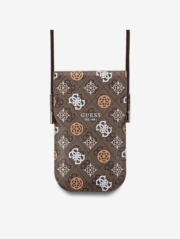 Guess PU 4G Peony Multicolor Taška na Telefon Brown Etui za telefon