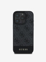 Guess PU 4G Stripe Zadní Kryt pro iPhone 16 Pro Grey Etui za telefon