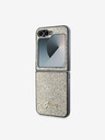 Guess PC/TPU Glitter Flakes Metal Logo Zadní Kryt pro Samsung Galaxy Z Flip 6 Gold Etui za telefon