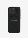 Guess Saffiano Peony Stamp MagSafe Zadní Kryt pro iPhone 16 Pro Max Black Etui za telefon