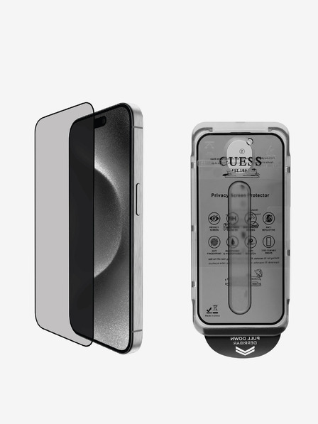 Guess Tvrzené Sklo 2.5D PRIVACY pro iPhone 16 Pro Max Black Etui za telefon