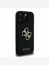 Guess PU Grained 4G Metal Logo Zadní Kryt pro iPhone 16 Pro Max Black Etui za telefon