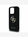 Guess PU Grained 4G Metal Logo Zadní Kryt pro iPhone 16 Pro Max Black Etui za telefon