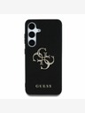 Guess PU Grained 4G Metal Logo Zadní Kryt pro Samsung Galaxy S25+ Black Etui za telefon