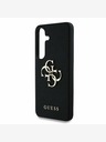 Guess PU Grained 4G Metal Logo Zadní Kryt pro Samsung Galaxy S25+ Black Etui za telefon