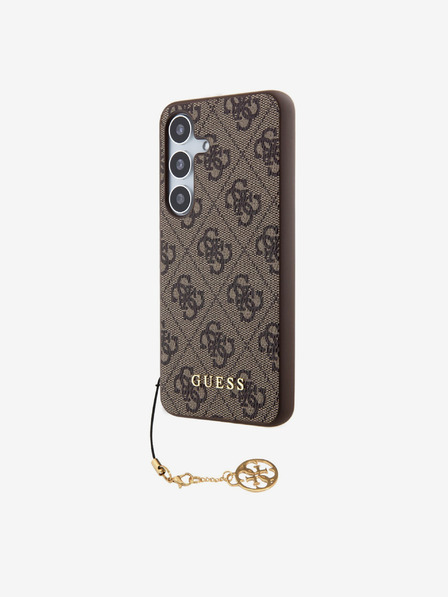 Guess 4G Charm Zadní Kryt pro Samsung Galaxy S24 Brown Etui za telefon