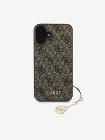 Guess 4G Charm Zadní Kryt pro iPhone 16 Plus Tone on Tone Brown Etui za telefon