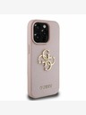 Guess PU Grained 4G Metal Logo Zadní Kryt pro iPhone 15 Pro Max Pink Etui za telefon