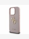 Guess PU Grained 4G Metal Logo Zadní Kryt pro iPhone 15 Pro Max Pink Etui za telefon