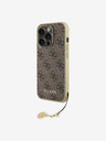 Guess 4G Charm Zadní Kryt pro iPhone 15 Pro Brown Etui za telefon