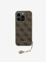 Guess 4G Charm Zadní Kryt pro iPhone 15 Pro Brown Etui za telefon