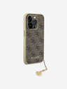 Guess 4G Charm Zadní Kryt pro iPhone 15 Pro Brown Etui za telefon