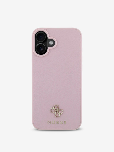 Guess PU Grained 4G Small Metal Logo MagSafe Zadní Kryt pro iPhone 16 Plus Pink Etui za telefon