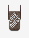 Guess PU 4G Big Love Logo Taška na Telefon Brown Etui za telefon