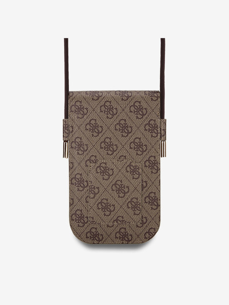 Guess PU 4G Big Love Logo Taška na Telefon Brown Etui za telefon