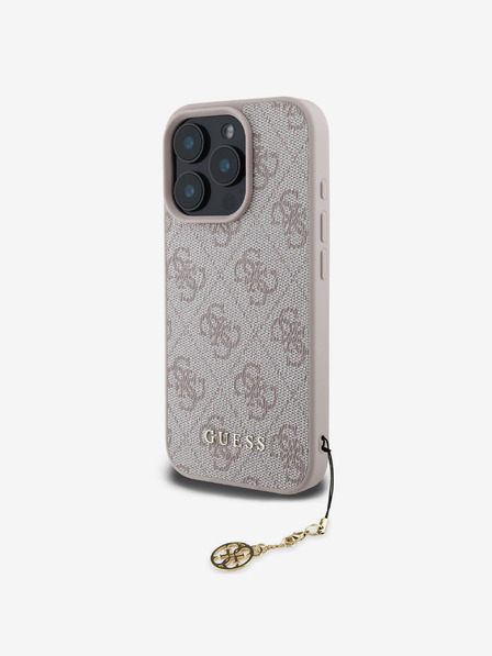 Guess 4G Charm Zadní Kryt pro iPhone 16 Pro Max Tone on Tone Pink Etui za telefon