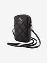 Guess PU Quilted 4G Metal Logo Taška na Telefon se Zipem Black Etui za telefon