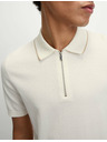 Marks & Spencer Pletena polo majica s pola zipom, s visokim udjelom pamuka Marks & Spencer krem
