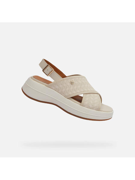 Geox Krem ženske sandale Geox Spherica Ecub-3 S