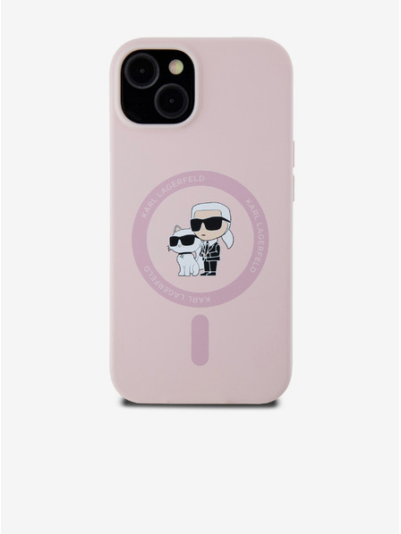Karl Lagerfeld Stražnji Poklopac za iPhone 14 Karl Lagerfeld Liquid Silicone Karl and Choupette Magsafe